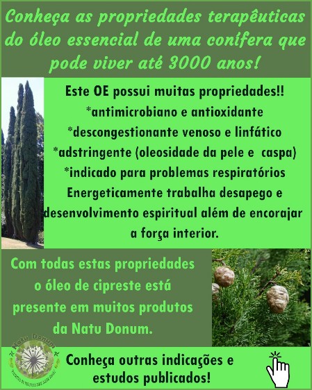 Óleo essencial de cipreste