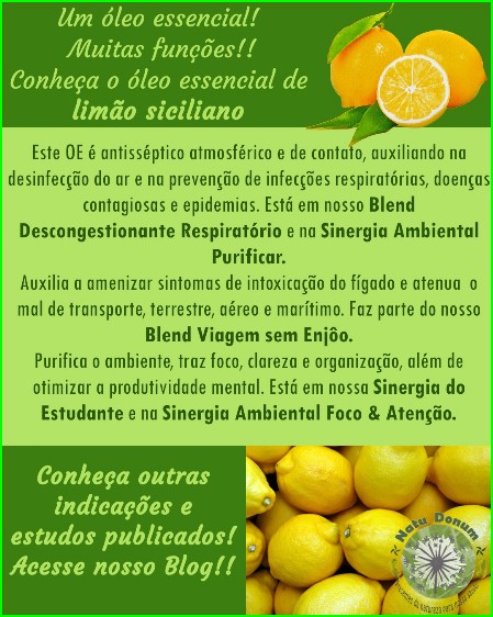 Matéia sobre o óleo essencial de limão siciliano